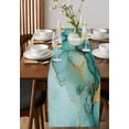 thumbnail image 4 of Ldtrchee Teal Marble Table Runner 120 Inches, Luxury Ink Painting Abstract Modern Bed Runner Dresser Scarves Tabletop for Indoor Outdoor Parties/Ceremony/Banquet, 13"x 120", 4 of 8
