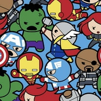 Springs Creative Marvel Avengers Kawaii All in The Pack Multicolor 100% Cotton Fabric by 1/2 of a Yard