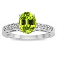 thumbnail image 2 of Star K � Oval 8x6 Genuine Peridot Channel Set Engagement Promise Ring, 2 of 9