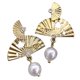thumbnail image 4 of Pendientes Retro Estilo Chino Plata 925 Luz De Lujo Antiguo En Forma De Abanico Con Perla, 4 of 10