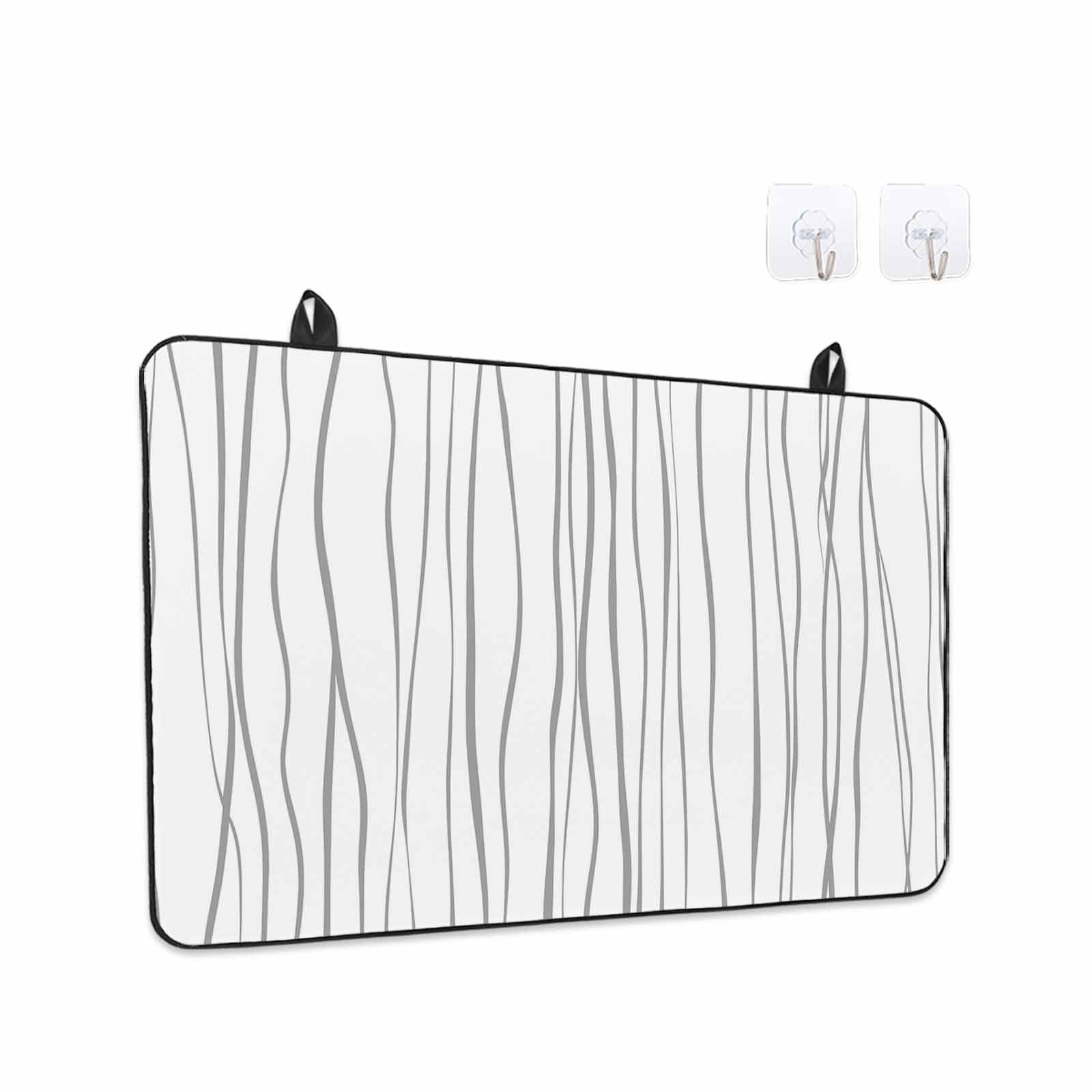 Gray Stove Top Cover for Electric Stove, Heat-proof & Non Slip Glass Top Stove Cover Protector, Abstract Lines Gradient Minimalist Modern Texture Kitchen Flat Cooktop Rubber Mat 36x21 Inches