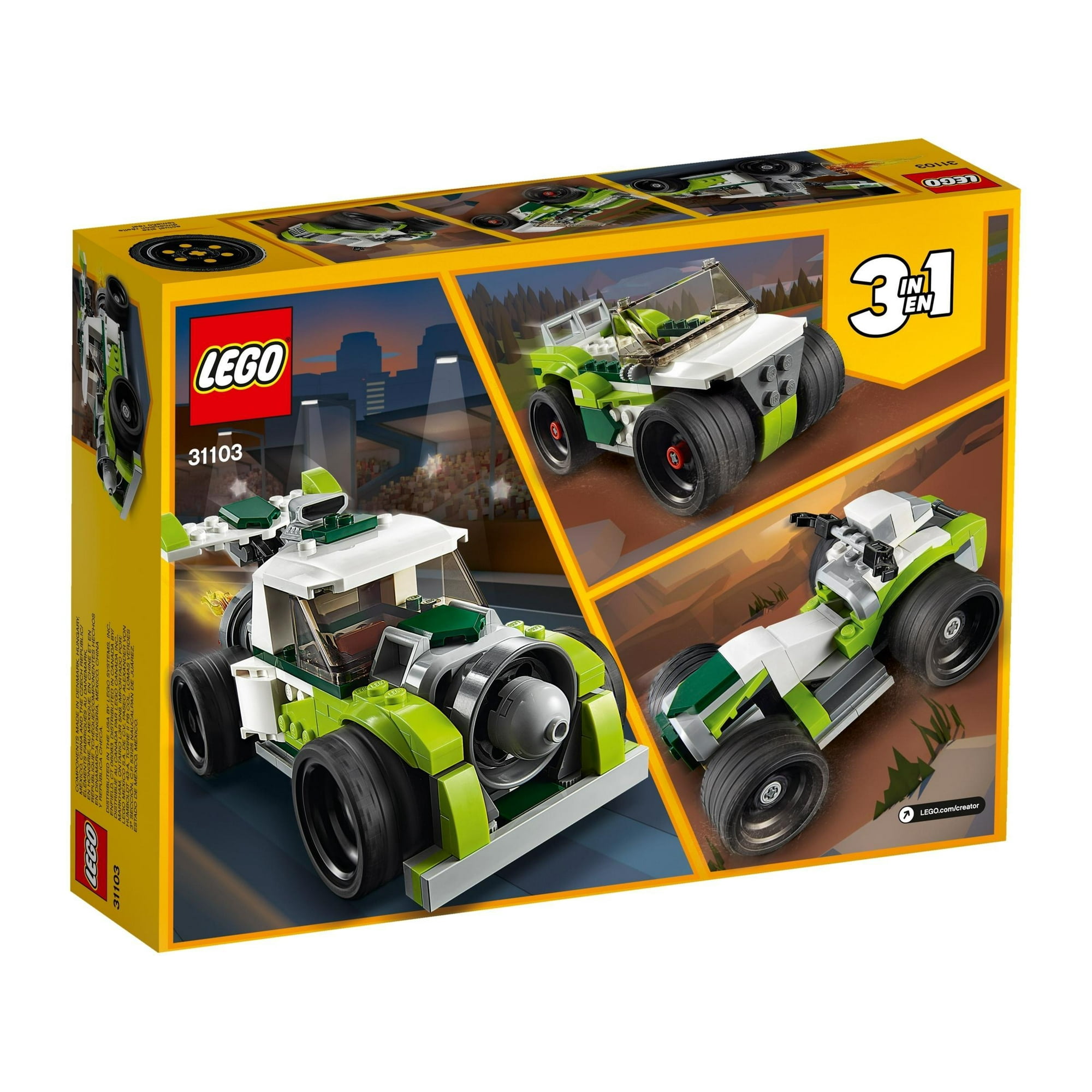 LEGO Creator 3in1 Rocket Truck 31103 Building Kit Cool Buildable Toy for Kids New 2020 198 Pieces Walmart