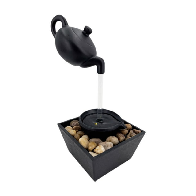 pitrice Indoor Floating Teapot With Light Fountain Calm Water Feature For Desk And Yoga Space Relaxation Teapot Water Fountain