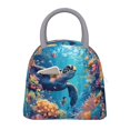 thumbnail image 1 of Vsdgher Colorful Underwater Plant Turtle Print Insulated Lunch Bag Simple Bento Cooler Bag Lunch Tote Bag , Suitable for picnics, school, work, 1 of 6