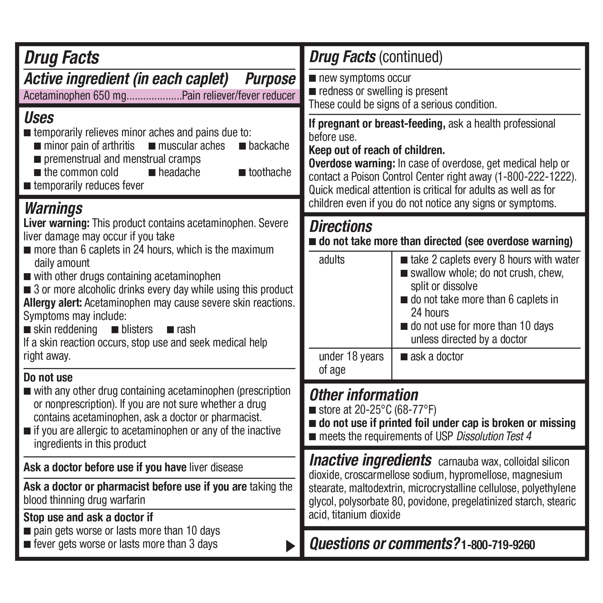(6 pack) Equate Menstrual Pain Long Lasting Relief Caplets, Extended-Release Acetaminophen, 8 Hour Relief, 20 Count