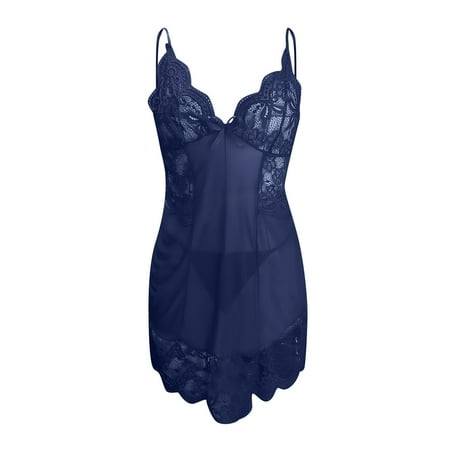 Midwennn Women Fashion Sleeveless Lingerie Dress Roleplay Lingerie Sexy Lace Lingerie Floral Mesh Underwear Sexy Lingerie Gown Sexy Pants Lingerie for Women