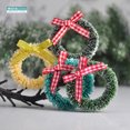 thumbnail image 2 of 12 mini coronas navideñas para puerta de entrada, guirnaldas de simulación hechas a mano para colgar el árbol de Navidad, adornos para casa de muñecas, suministros para fiestas, 2 of 5