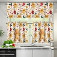 thumbnail image 3 of Yuyamidu Gingerbread Man Kitchen Curtain Valance and Tiers 3 Panel Set Soft Bathroom Window Curtain with Rod Pocket Easy to Install Contemporary Trendy Valances Home Decor, 3 of 5
