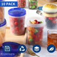 thumbnail image 5 of Delicatessen Recipientes Para Alimentos Con Tapas (32 onzas &ndash; Paquete de 10), Contenedores Para Congelador Para Alimentos Con Tapas Giratorias, Reutilizable, Apilable, Herm&eacute;tico, 5 of 5