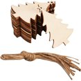 thumbnail image 2 of 20 Pieces Christmas Tree Rustic Wooden Bauble Hanging Décor Natural Wooden Tree Shape Wooden Embellishments for Christmas Wedding Party Bunting Decoration (Tree), 2 of 5