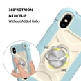 thumbnail image 3 of JTCASES for iPhone XR Case, Heavy Duty Protection Hybird PC Silicone 360° Rotating Ring Bracet Magnetic Car Mount Fully Coverage Slim Non-Slip for iPhone XR, Lightblue, 3 of 8