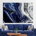 thumbnail image 3 of Alcohol Ink Art, Contemporary Printed Canvas, Silver Canvas Art, Shimmery Artwork, Abstract Canvas, Navy Blue Marble Art Canvas, Canvas Wall Decor - Gallery Wrapped, 3 of 9