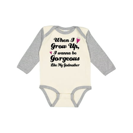 

Inktastic Gorgeous Like my Godmother Gift Baby Girl Long Sleeve Bodysuit