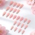 thumbnail image 7 of 24PCS Polka Dot French Tip Press on Nails Medium Almond Handmade Nails Press on 3D Unique Reusable ABS Acrylic Fake Nails French Tip False Nails with Polka Dots Flower Designs Glossy Glue on Nail, 7 of 7
