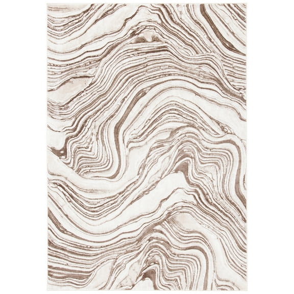 SAFAVIEH Meadow Joey Wavy Marble Area Rug, Beige/Brown, 4' x 6'