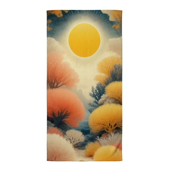 Boho oversized beach towels An illustration of a coral reef with a sun in the background beach towe xxl beach towels oversized large microfiber towel boho outdoor