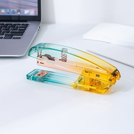 EXHUMKY BERTDOMD Multicolor Acrylic Manual Desktop Stapler for Office and Home Use, and Stylish Stapling Tool