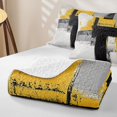 thumbnail image 4 of Erosebridal Yellow Gray White Black Bed Spread Queen, Aesthetic Oil Painting Queen Coverlet Set, Black Reversible 3pcs 1 Quilt and 2 Pillowcases, 4 of 7