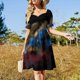 thumbnail image 5 of Arte Mármol V1 # burbuja roja # Buyart Vestido de manga corta Vestidos de verano para mujer vestido para mujer, 5 of 8
