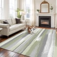 thumbnail image 2 of 5'x7' Area Rugs for Living Room Bedroom, Sage Green Washable Rug Carpet Runner Indoor Outdoor, Modern Abstract Grey Striped Art Non Slip Floor Mats Area Rug for Kitchen, Nursery, 2 of 8