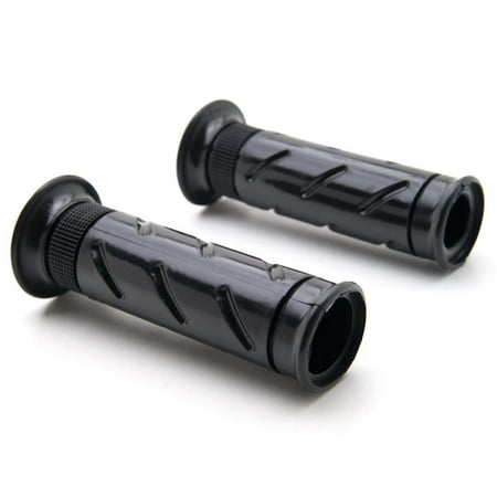Motorcycle Throttle Paddle Krator Universal OEM Motorcycle Street Bike Black Hand Grips (7/8