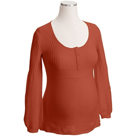 Maternity Rib Empire Henley Sweater