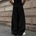 thumbnail image 4 of Domuza Men's Wide Leg Loose Sweatpants Open Bottom Drawstring Workout Gym Baggy Pants with Pockets Black M, 4 of 4