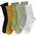thumbnail image 5 of YooGuoGuo Ruffle Socks Women - Turn-Cuff Frilly Sock - Lightweight Cotton Socks, 5 of 6