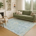 thumbnail image 6 of Addison Rugs Chantille Indoor/Outdoor Traditional Damask Teal Machine Washable Rectangle Rug, 8' x 10', 6 of 8