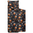 thumbnail image 2 of Basketball and Flame Gray Pattern Teens Toddler Nap Mat with Pillow, Sleeping Mat Bag for Preschool Daycare 59"x22", 2 of 6