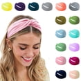 thumbnail image 4 of Unisex Cooling Fitness Headband for Running Yoga Workout Sweatproof Hair Wrap Stretchy Cotton Headscarf Breathable Sport Turban, Light Blue, 4 of 4