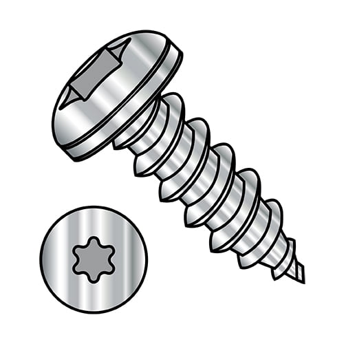 8-18X1 1/4 6 lobe Pan Self Tapping Screw Type AB Fully Threaded 18-8 Stainless Steel (Pack Qty 1,500) BC-0820ABTP188