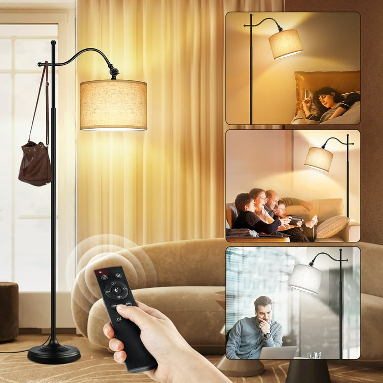 Outon Arc Floor Lamp with Remote, 67 Retro Standing Lamp with 4 Color