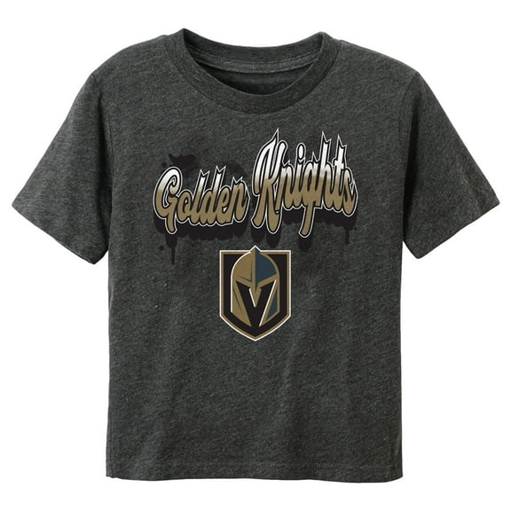 Toddler Heather Charcoal Vegas Golden Knights Bubbly Script T-Shirt