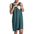 thumbnail image 4 of Robe pour Femmes, Robe d'Allaitement à Manches Courtes et Col Rond pour l'Accouchement, Rayonne Spandex Respirante, Nuisette Trapèze, 4 of 7