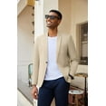thumbnail image 3 of COOFANDY Men Linen Cotton Sport Coats Casual Blazer Dress Formal Jacket Lightweight Blazer Slim Fit Suit Jacket, 3 of 10
