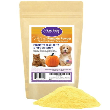 Eager Paws Natural Pumpkin Powder Digestive Supplement for Dogs & Cats, 8-ounce - Fiber for Dogs, Anti Diarrheal, Treats Diarrhea in Dogs and Cats, Digestive Aid, Dietary Supplement, Made in (Best Way To Treat Diarrhea In Dogs)
