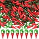 thumbnail image 1 of 1 caja de 180 dijes de pimientos en vidrio de Murano, hechos a mano, mini chiles rojos 3D en miniatura, dijes de vegetales picantes., 1 of 5