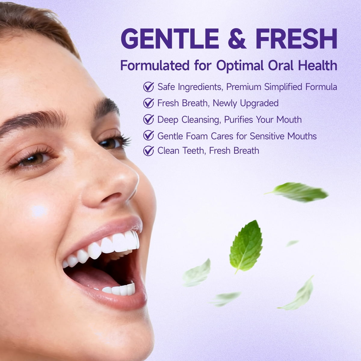 Himood 6PCS Whitening Toothpaste Plant Extract Gentle,Anti-inflammatory and Soothing Without Fluoride, Refreshing Mint Flavor, Suitable for Adults 3.53OZ