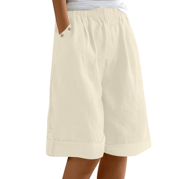 Pantalones Elásticos de Cintura para las Mujeres Casual Suelto Color Sólido Pantalones de Bolsillo, Cintura Alta Cómodos Joggers para Diario