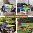 thumbnail image 5 of Rainbow Tie Dye Spiral Pattern Square Fitted Tablecloth with Elastic Edge,Square Table Cover,Washable Elastic Table Cover for Home Kitchen Party Decor 36"x36", 5 of 6