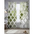 thumbnail image 2 of Sage Green Morocco Sheer Curtains 96 Inch Length 2 Panels Set, Vintage Grey Shabby Chic Plaid Voile Window Treatment Semi Sheer Long Curtains Drapes for Bedroom/Living Room/Kitchen 52"x96"x2, 2 of 7