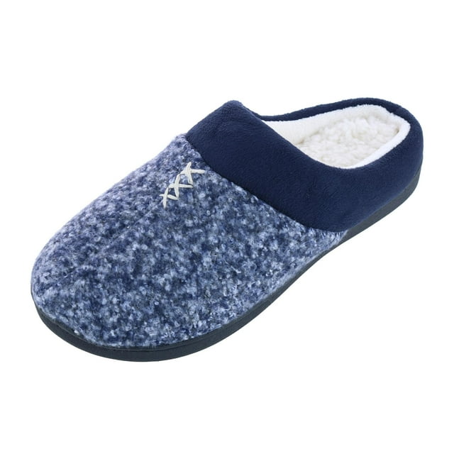 Isotoner Microsuede Heathered Knit Jessie Hoodback Slipper (Women's)