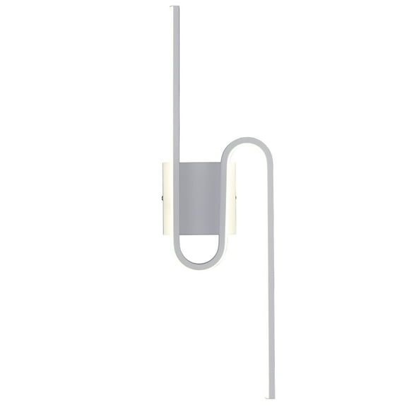 Claxy White LED Wall Sconce Curved Linear Wall Light