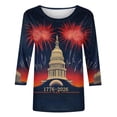 thumbnail image 5 of MEICHEN 250th Anniversary 3/4 Sleeve T Shirt for Women America Flag Patriotic Top 1776-2026 Graphic Tee 4th of July Blouse, 5 of 5