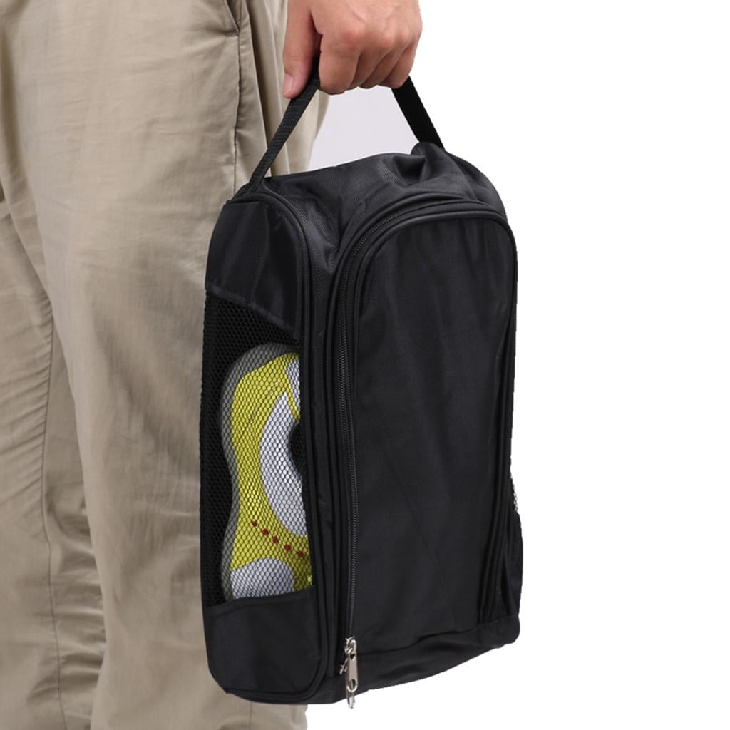 Golfs Shoes Carriers Handbag Golfs Shoe Bag Golfs Accessory Zippered Sports Shoe Carriers Boot Bag with Outside Pockets