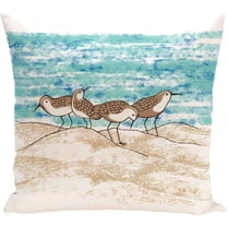 Simply Daisy 16" x 16" Sandpipers Animal Print Pillow, Teal