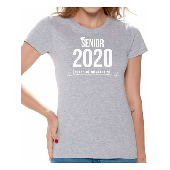Awkward Styles Senior 2020 White Print Ladies Shirt Class of 2020 T-Shirts for Women Unforgettable Graduation Shirts