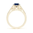 thumbnail image 2 of ANGARA Natural 2 Ct Aeon Sapphire Engagement Ring with Milgrain in 14K Yellow Gold for Women (Size-9x7mm) | September Birthstone, Anniversary, Jewelry Gift for Women | Natural Sapphire Ring, 2 of 10
