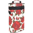 thumbnail image 3 of Roses Rouges Dorées Isolées 2 Bouteilles Porte-Vin / Sac à Vin avec Bandoulière Rembourré Protection / Sac de Transport Portable pour Voyage Pique-Nique, 3 of 6